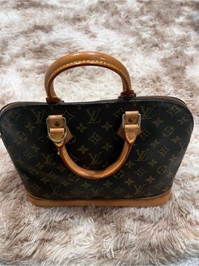 Louis Vuitton Monogram Canvas Satchel with Vachetta Trim